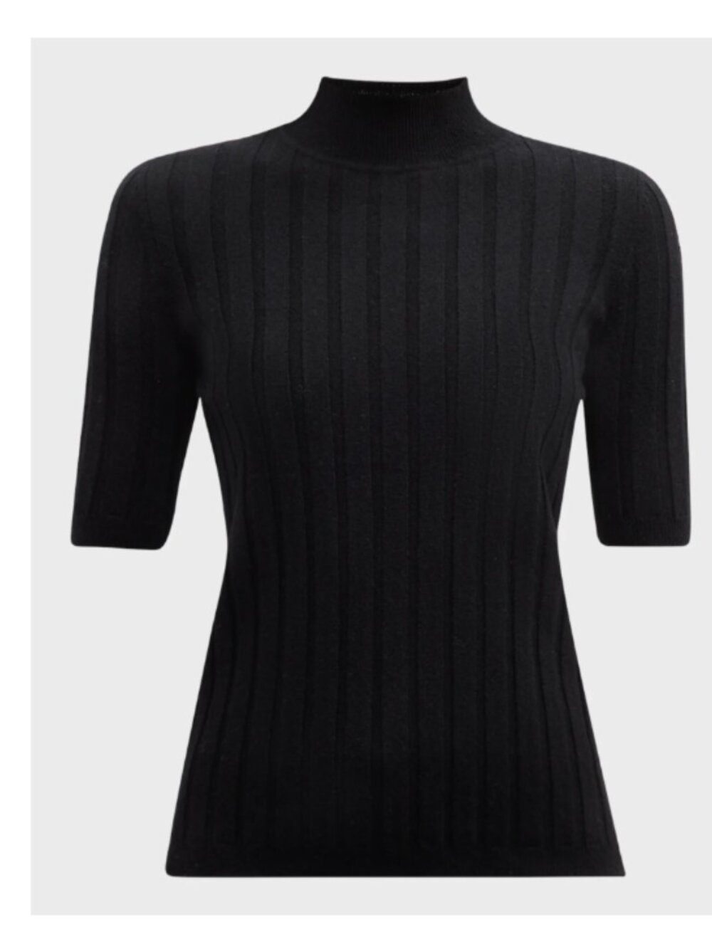 Neiman Marcus Cashmere Collection Cashmere Ribbed Mock Neck Sweater - Picture 7 of 7